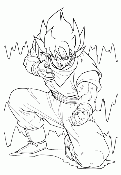 coloriage dragon ball z Sangoku